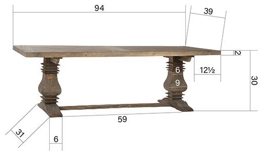 Becker extendable wooden store dining table